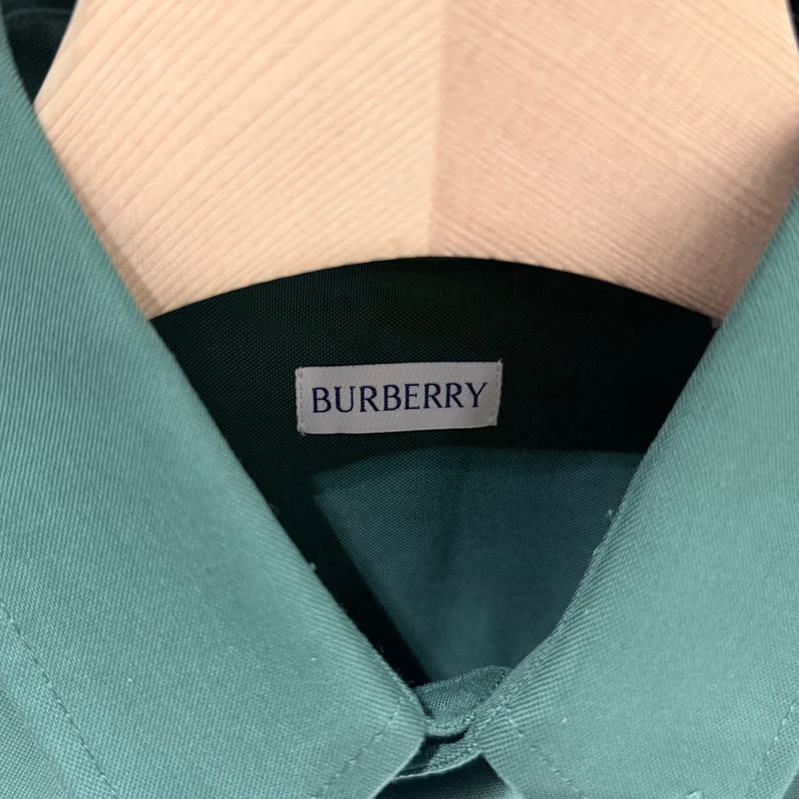 (A+/M) / 버버리 코튼 옥스포드 셔츠 반팔 그린 상품이미지5