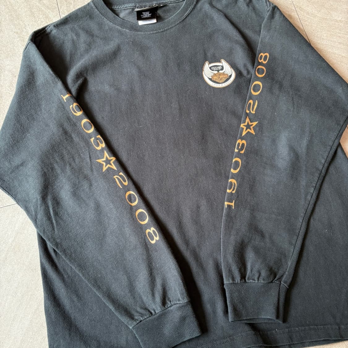 할리데이비슨 105주년 미국 생산 블랙 긴팔 티셔츠 상품이미지8