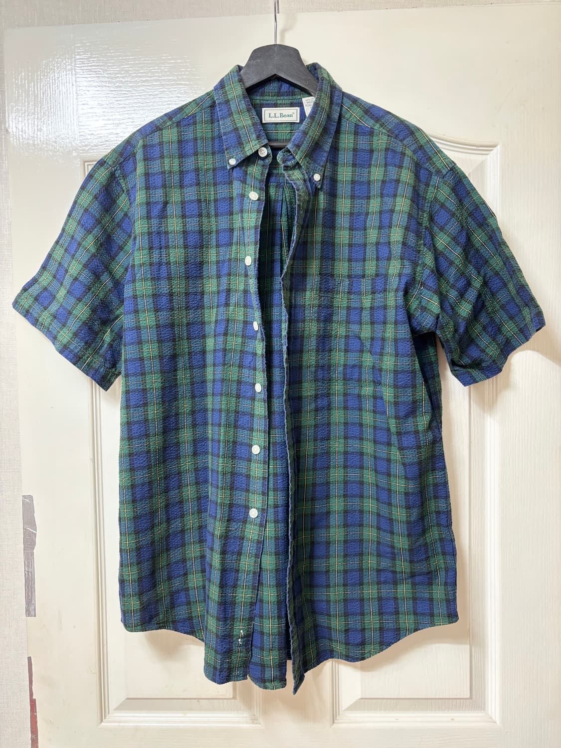 올드 엘엘빈 타탄체크 시어서커 반팔 셔츠 상품이미지1