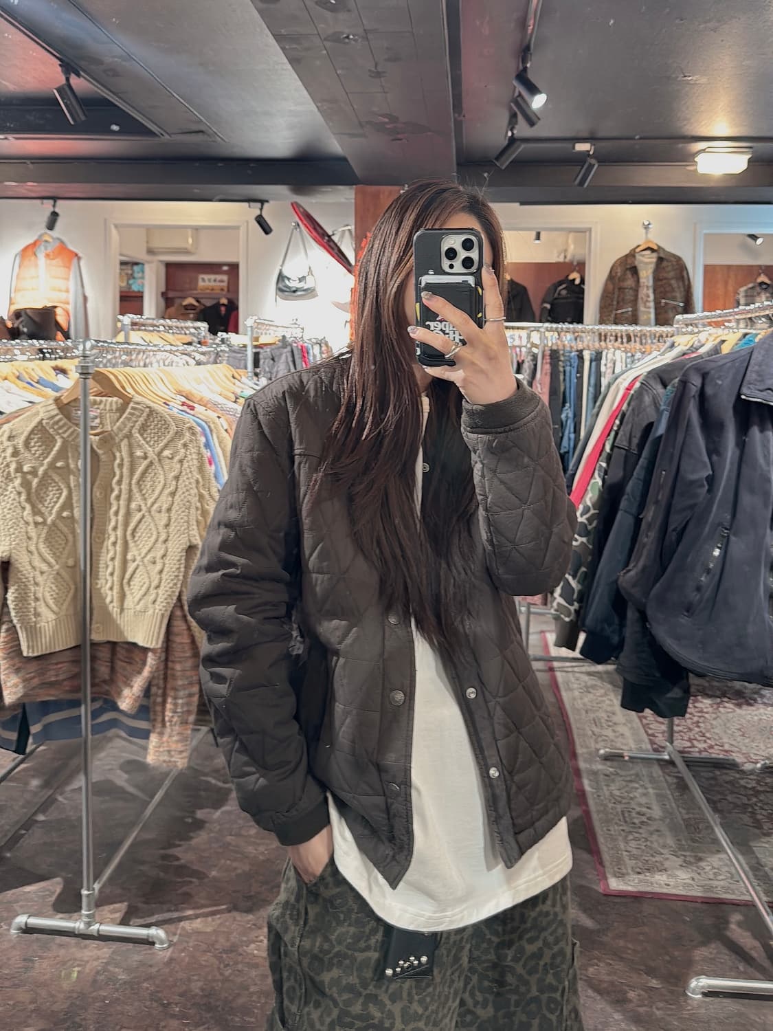 리바이스 빈티지 퀼팅 봄버 자켓 브라운 경량패딩 점퍼 S 상품이미지7