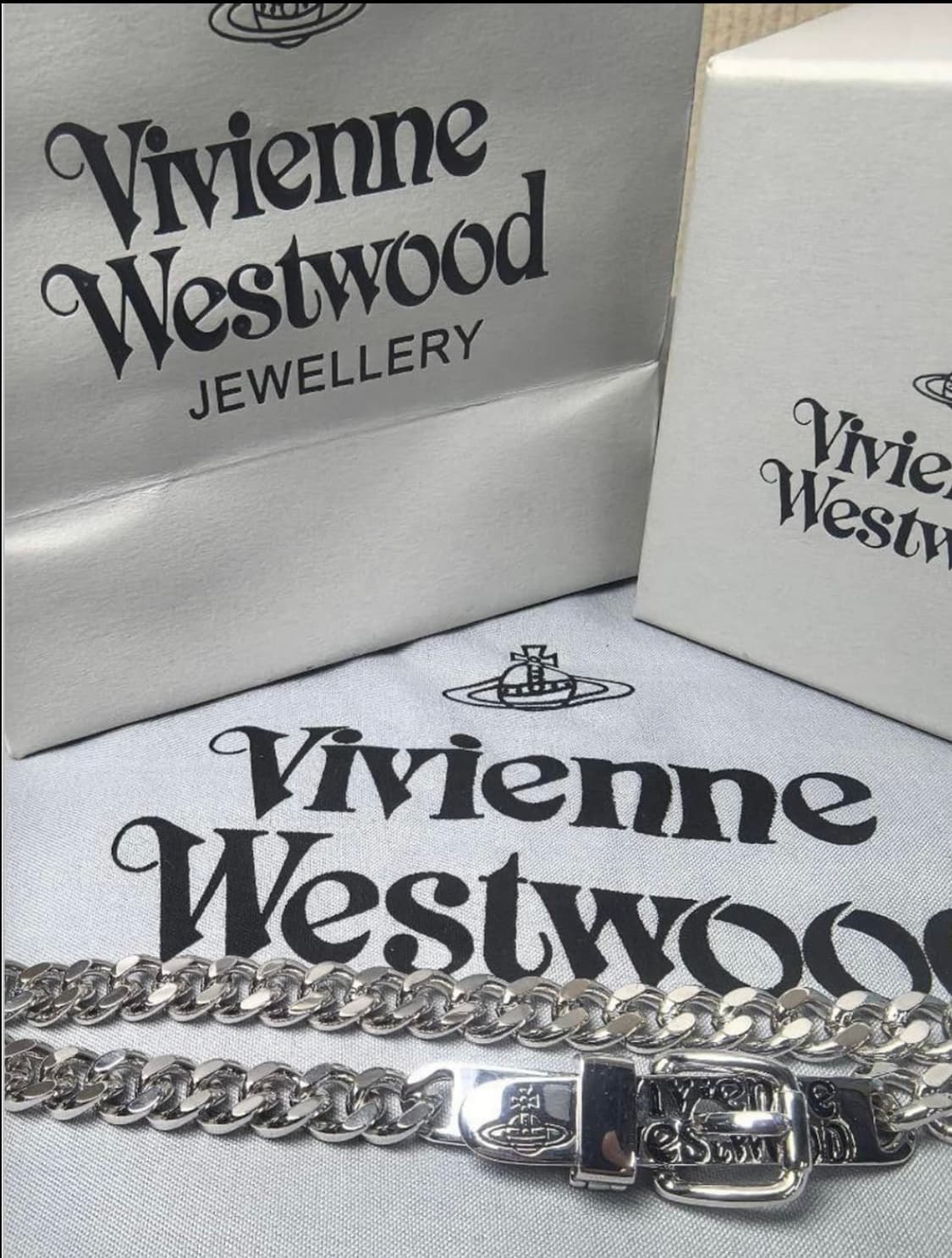 비비안웨스트우드 아카이브 레터링 orb 각인 초커 체인 목걸이 상품이미지3