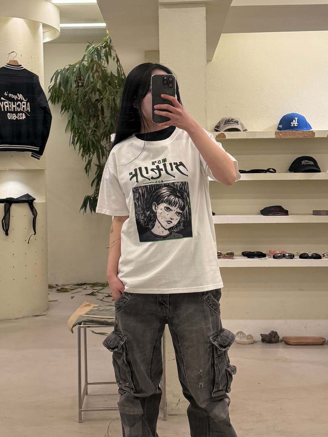 이토 준지 ‘그리세리드(グリセリド)’ 프린트 반팔 티셔츠 U444 상품이미지1