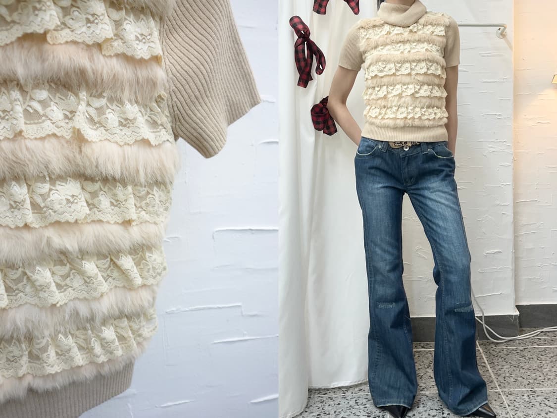 fur detail knit top 상품이미지1