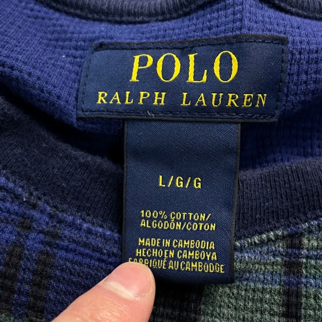 100 폴로 랄프로렌 신형 체크 와플티 상품이미지3