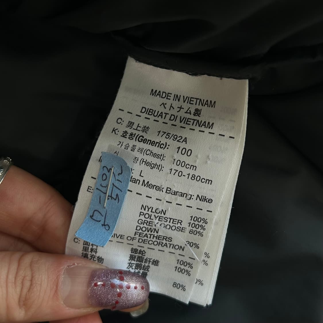 Nike 나이키 블랙 스우시 구스다운 패딩 상품이미지7