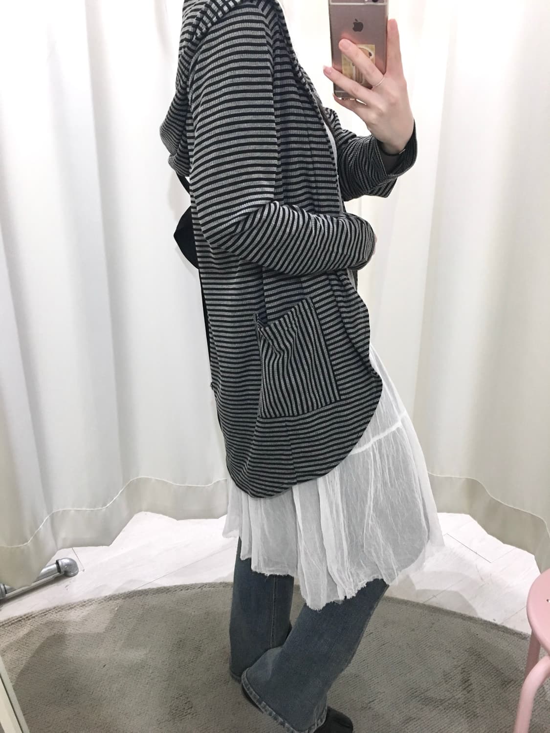 stripe hoodie cardigan 상품이미지7