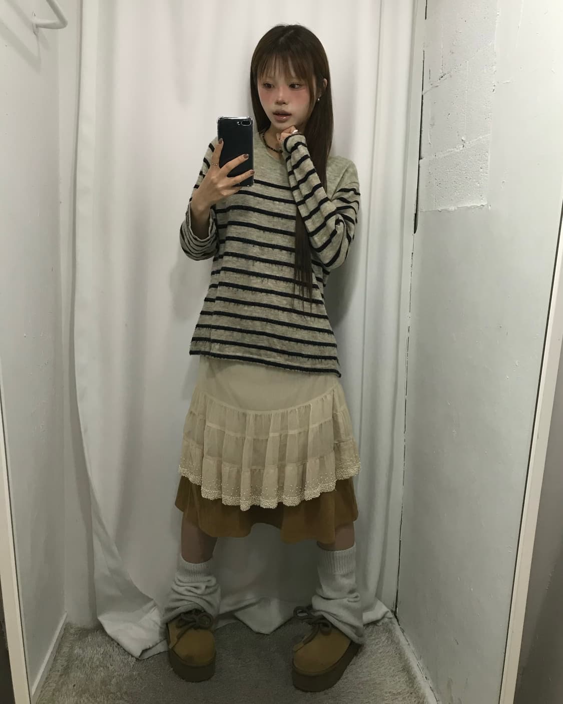 🐶베이지 모리 레이어드 코디 세트 🐶 상품이미지3