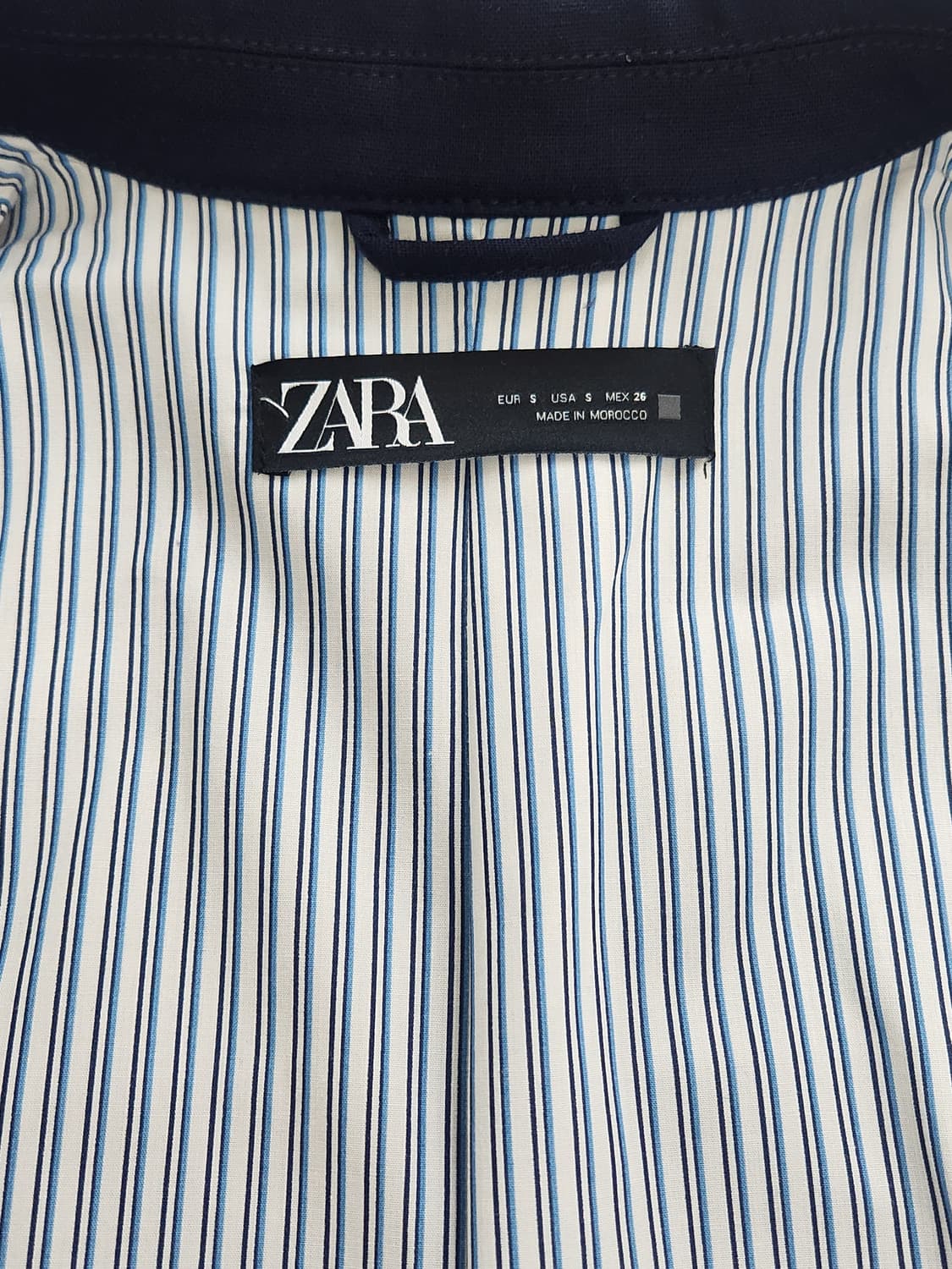 [S] 자라 네이비 크롭 셔츠 자켓 린넨혼방 상품이미지4