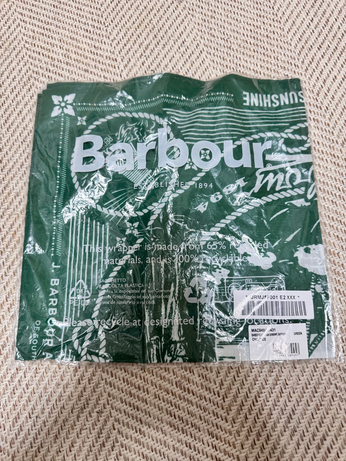 바버x캡틴션샤인 콜라보 반다나 25FW 상품이미지1