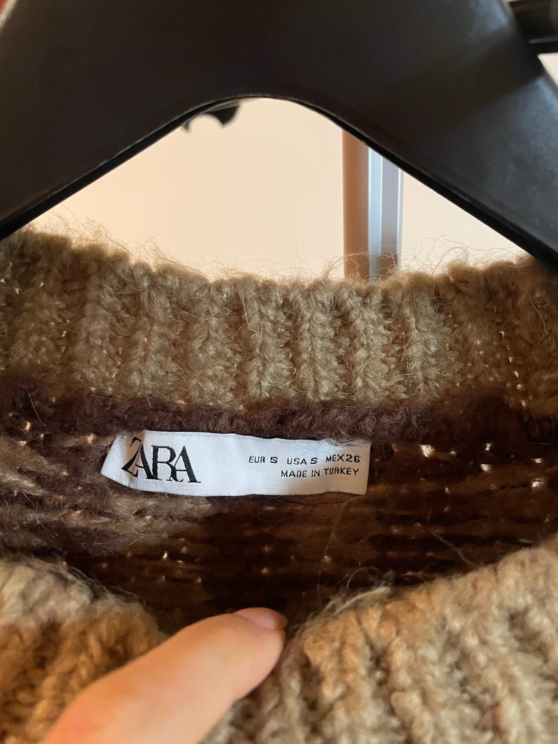 Zara 자라 크롭 니트 아방핏 브라운 S 상품이미지2