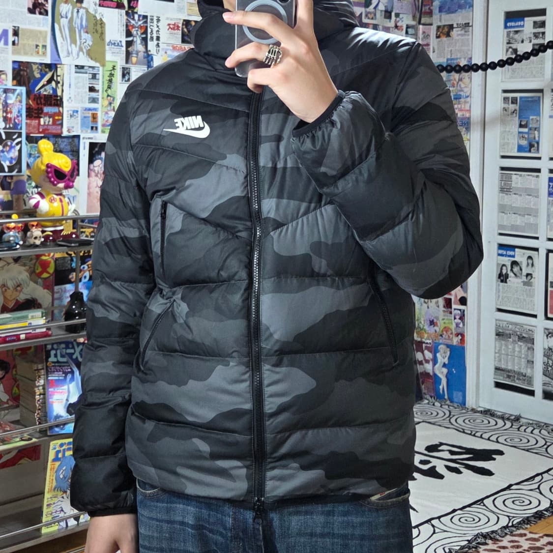 나이키 윈드러너 다운필 그레이 카모 패딩 상품이미지2