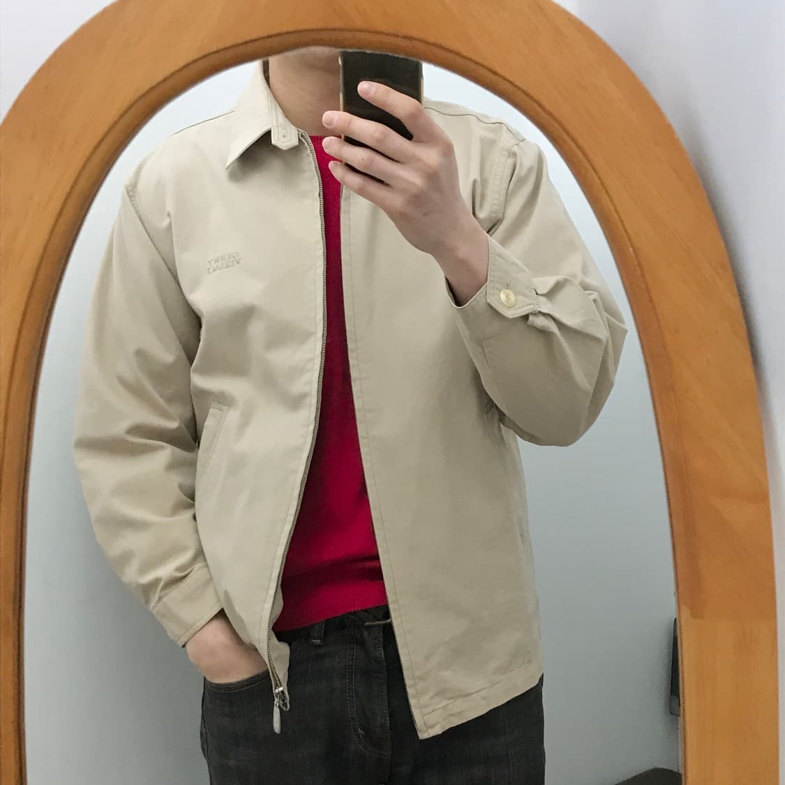 90s 베르사체 베이지 집업 블루종 자켓 남성 105 사이즈  상품이미지6