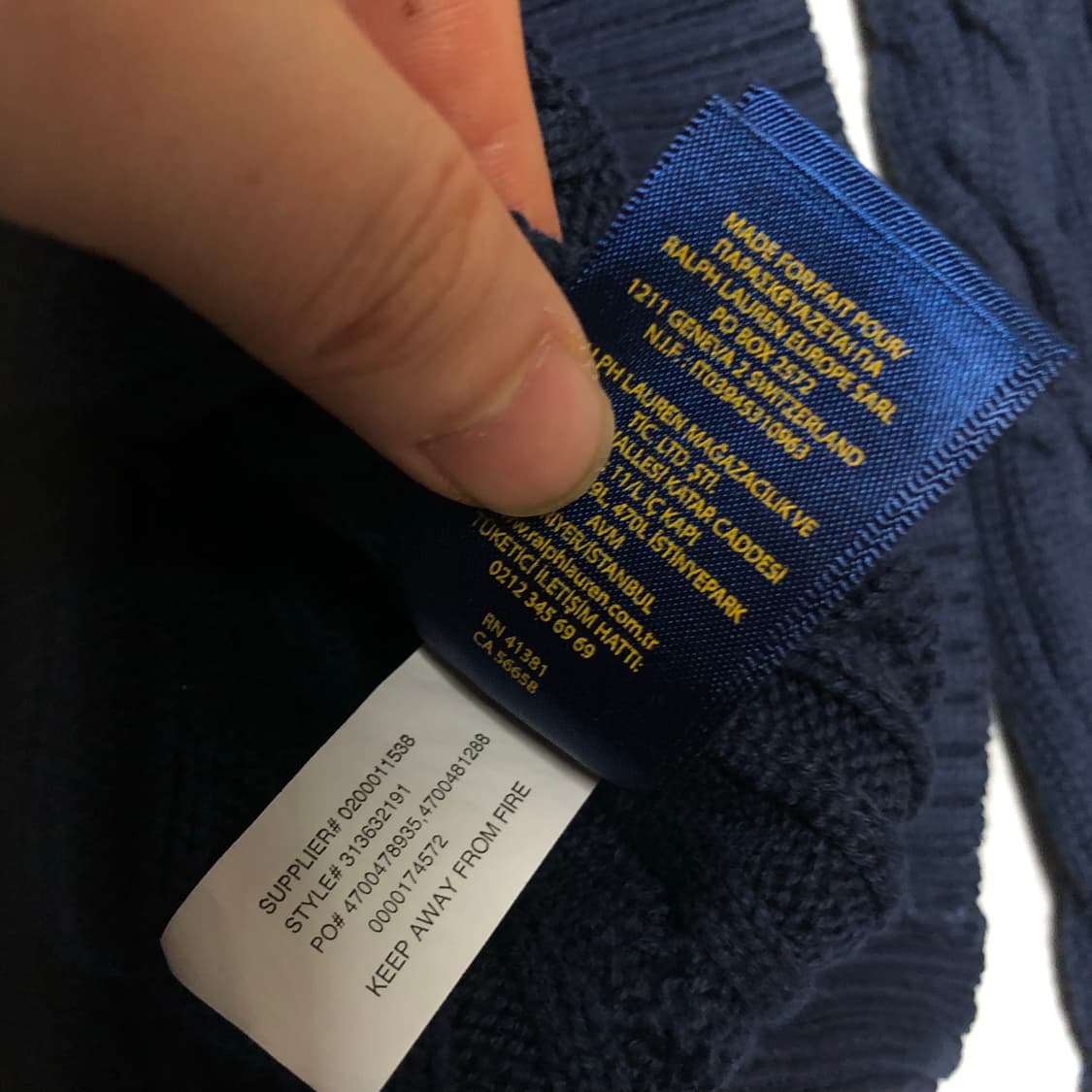 폴로 랄프로렌 꽈배기 니트 네이비 깔끔 상품이미지4