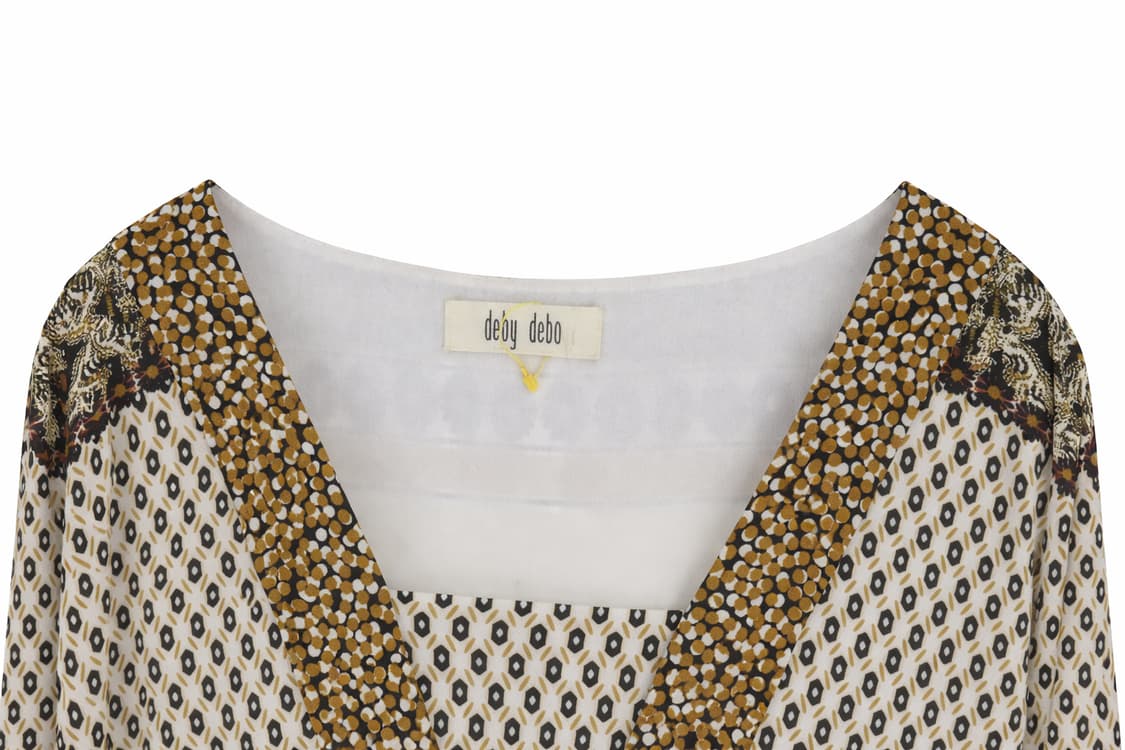 Natural Boho V-neck Border Dress 상품이미지2