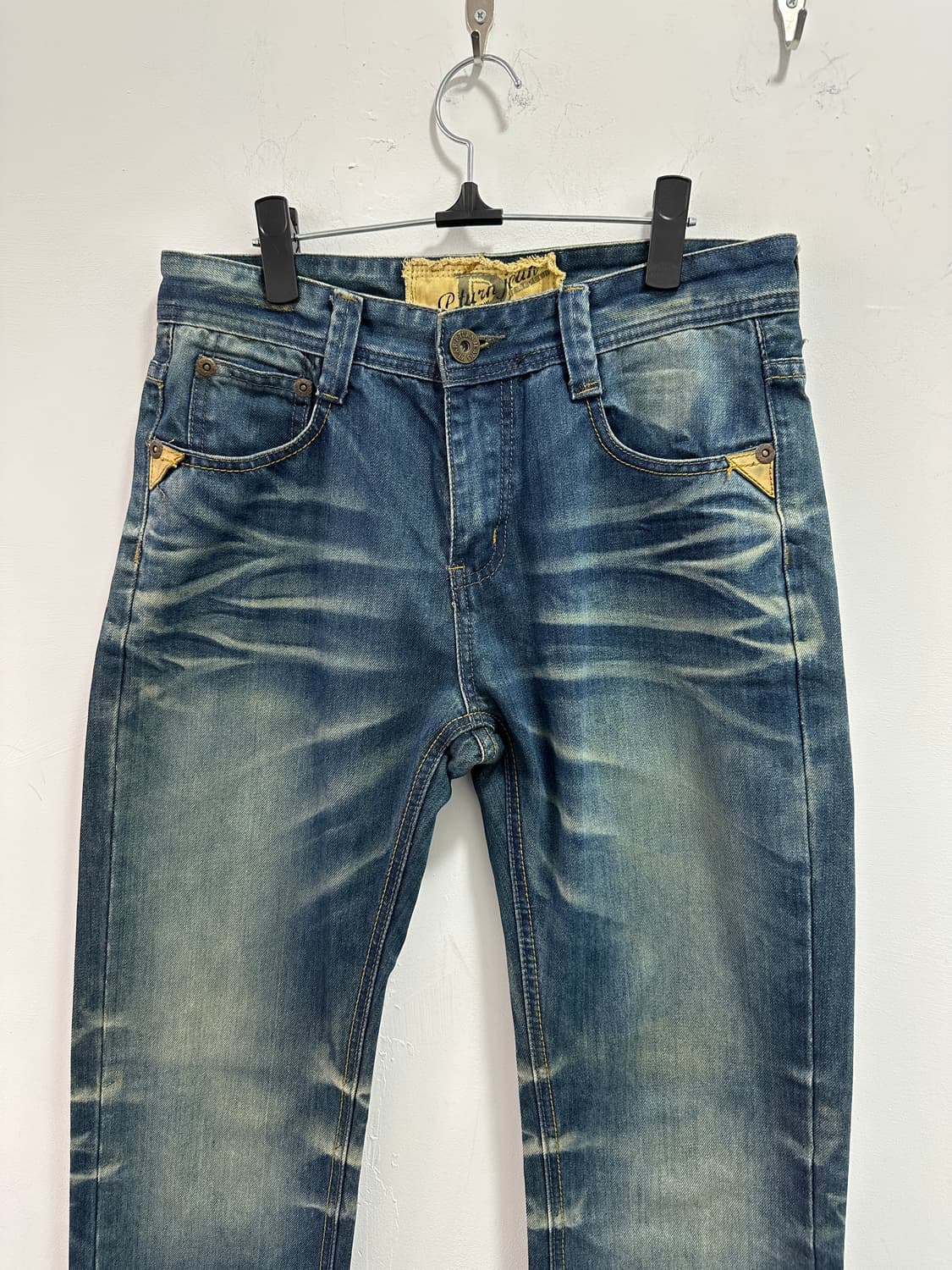 Vintage leather point fade jeans  상품이미지7