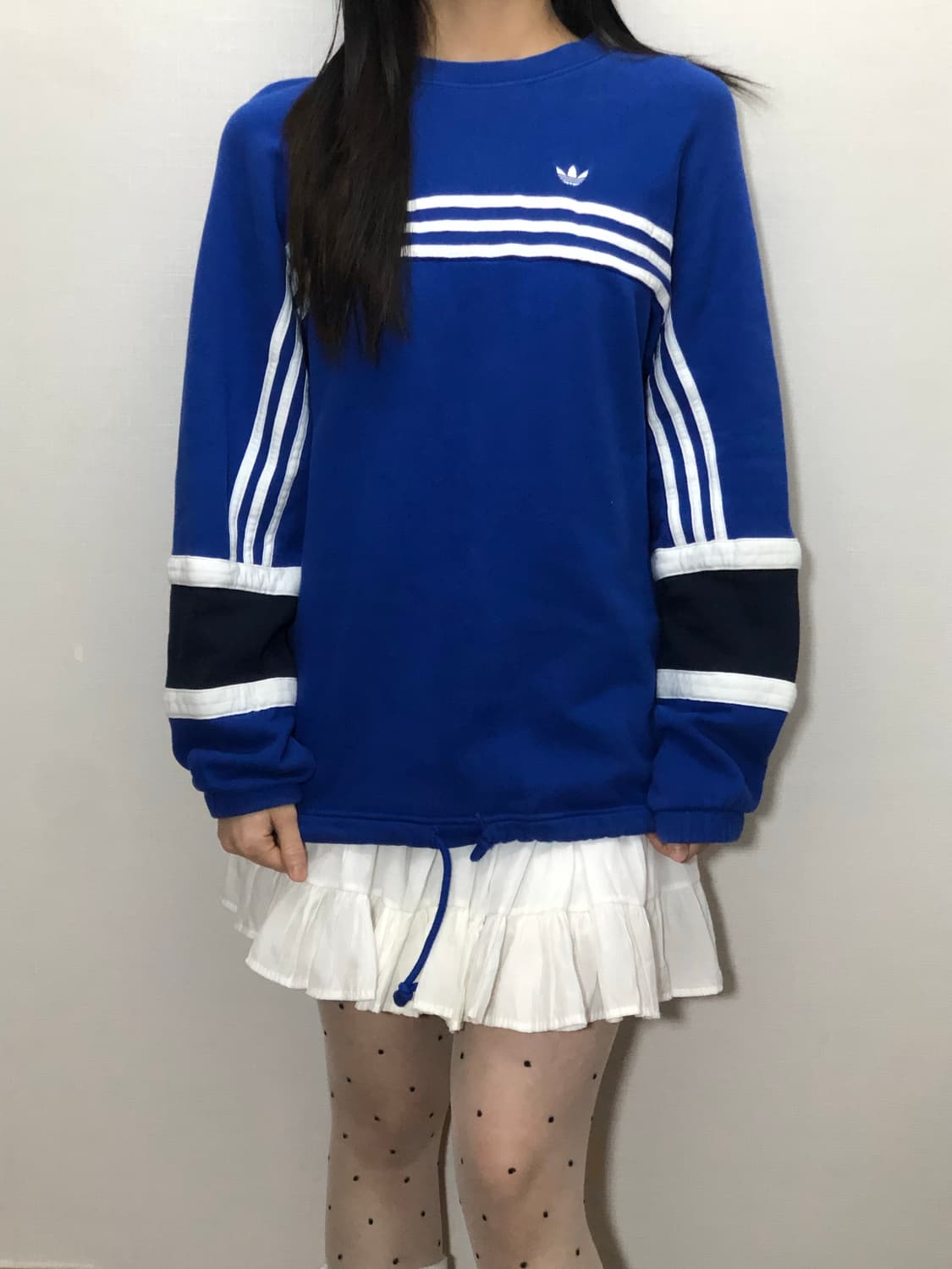 빈티지 아디다스 블루 파이어버드 스웻셔츠 상품이미지1