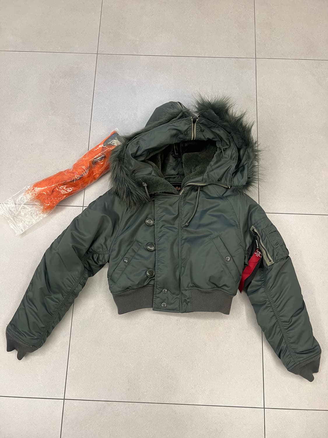 알파 인더스트리 x x-girl 엑스걸 숏 n2b 카키 s 상품이미지7