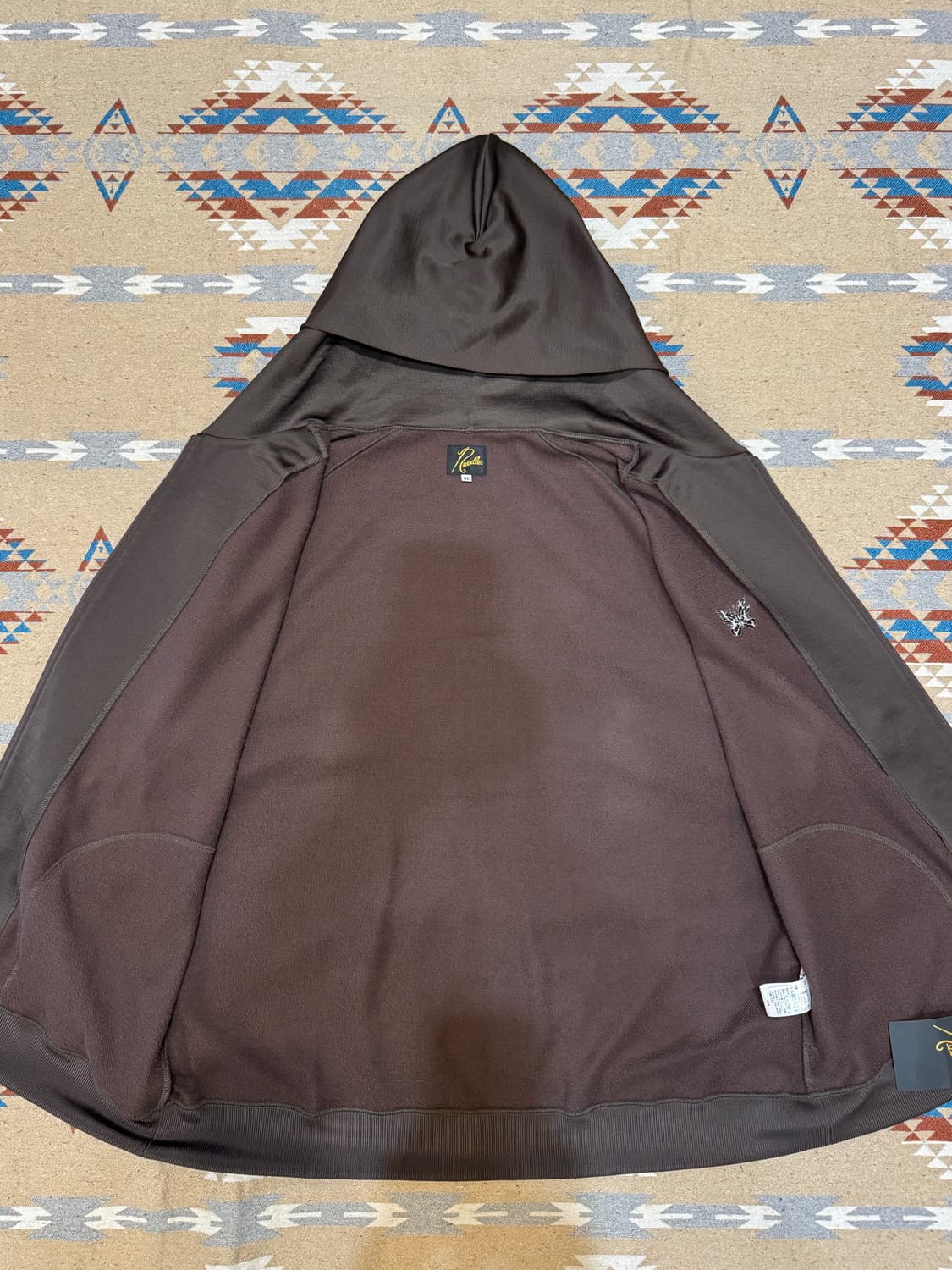 [XL] 니들스 로고 저지 후드 집업 브라운 상품이미지5