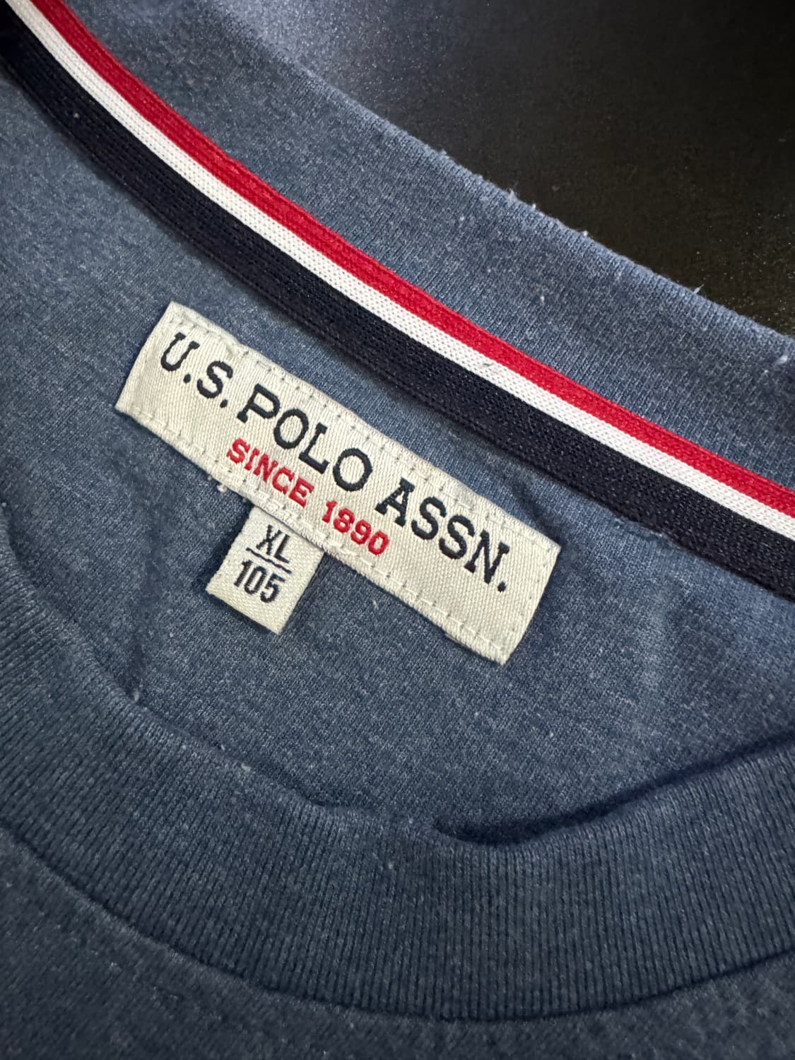 US 폴로 아센 24년도 미니멀 포니 반팔 티셔츠 L ~ XL 네이비 상품이미지3