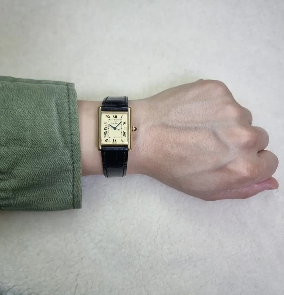 까르띠에 빈티지 탱크 머스트 XL 샴페인 다이얼 디버클 시계(남녀 공용) 상품이미지8