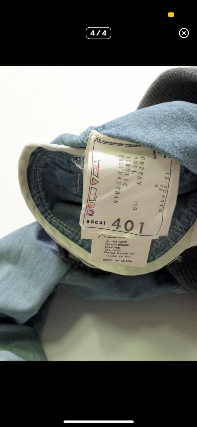 Sacai 데님 해링턴 자켓 3사이즈 상품이미지4