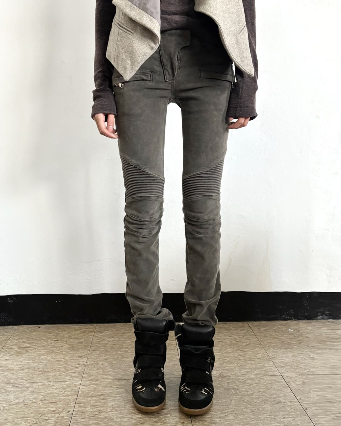 발망 소프트코튼 더스트카키 바이커진 상품이미지2