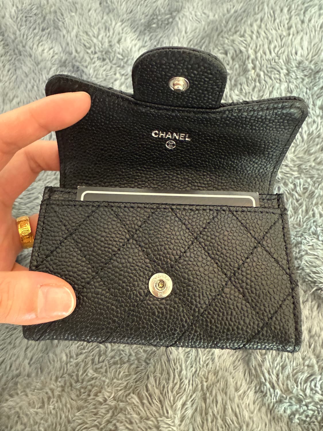 샤넬 캐비어 카드지갑 금장/은장 상품이미지5