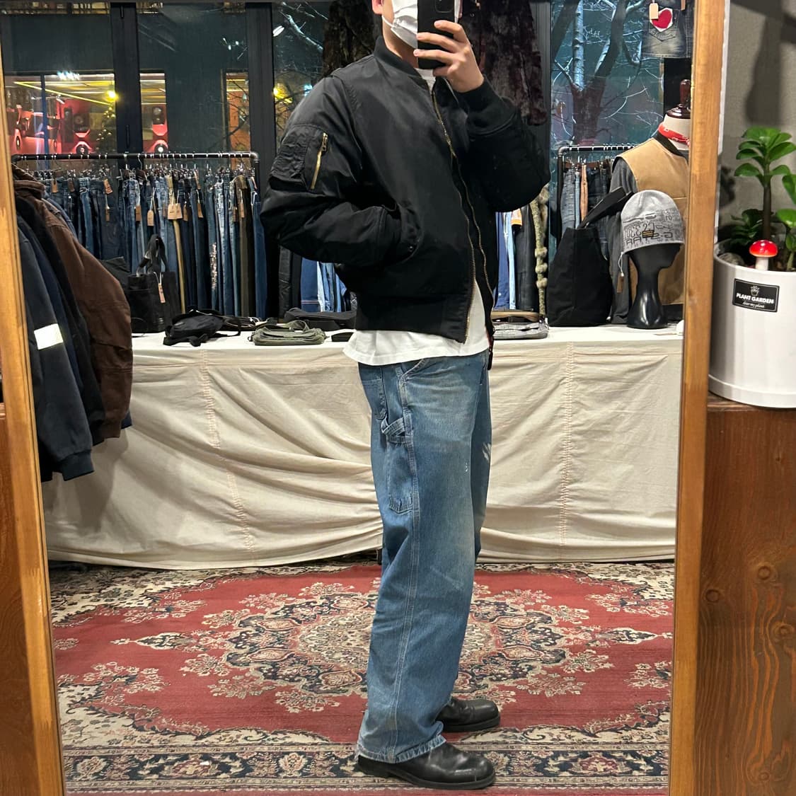 M) 알파인더스트리 MA-1 마원 항공점퍼 블랙 레귤러핏 상품이미지8