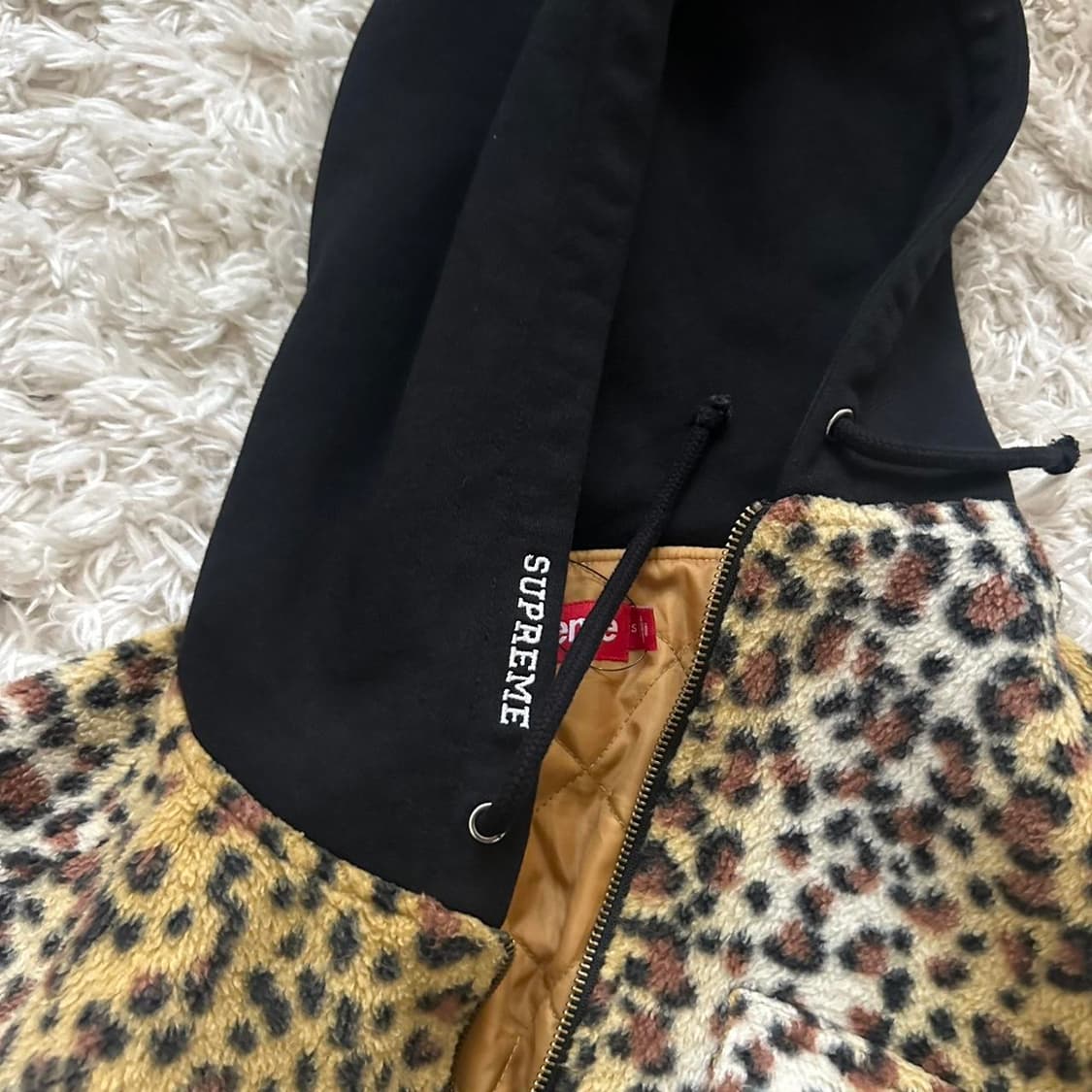 슈프림 플리스 후드집업 브라운 레오파드 상품이미지2