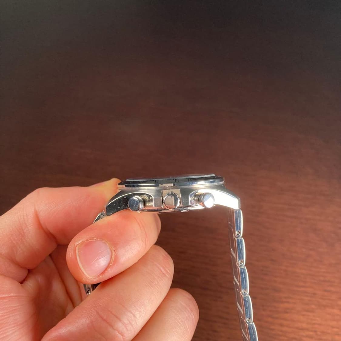 세이코 크로노그래프 블랙 다이얼 남성 메탈 시계 상품이미지3