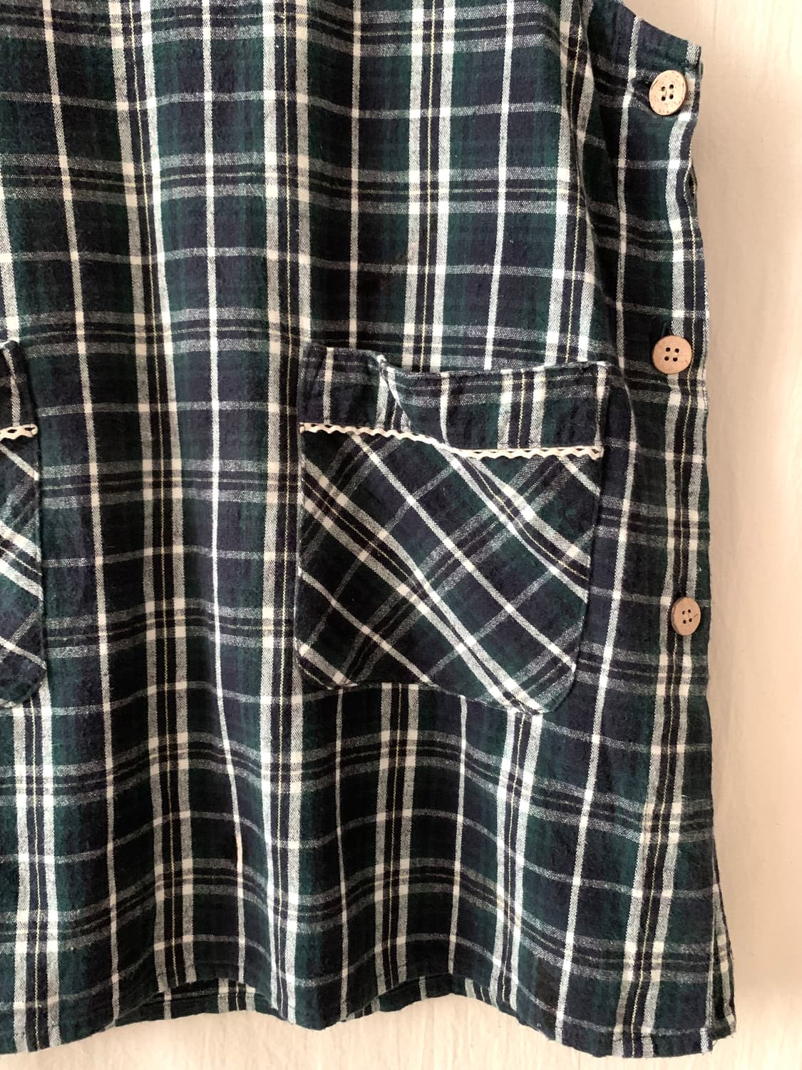 그린 체크 레이스 에이프런 상품이미지3