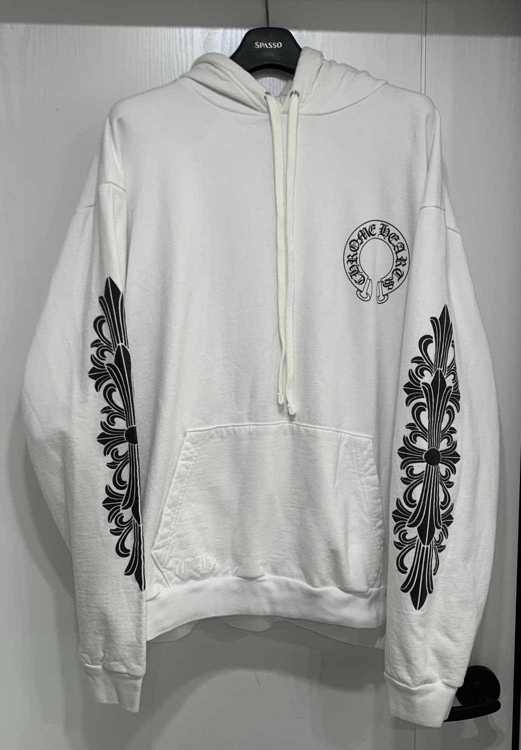 [XXL]크롬하츠 홀스슈 플로랄 후드티셔츠 화이트 상품이미지2