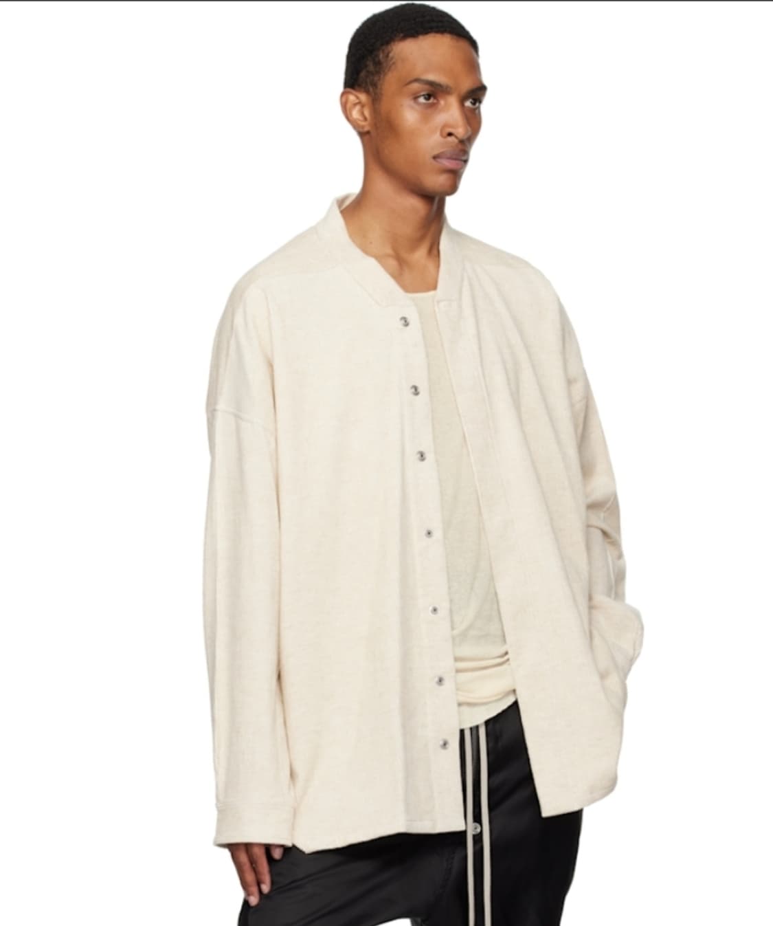 릭오웬스 FW25 코듀로이 점보 파운 셔츠 내츄럴 48사이즈 상품이미지2