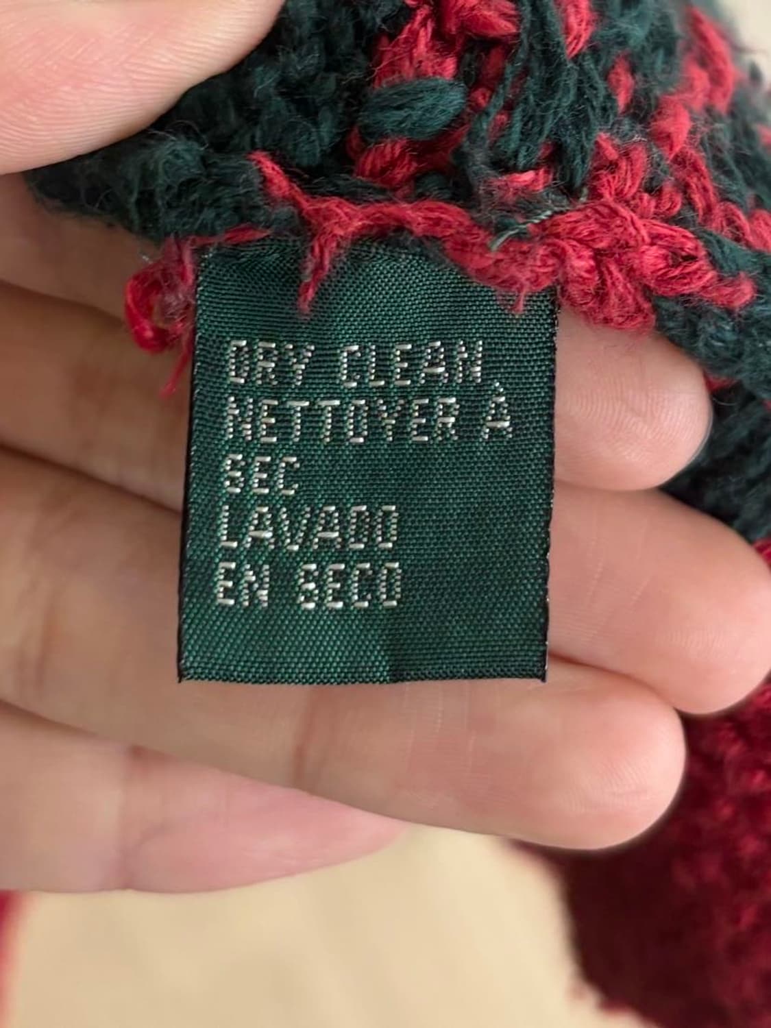 로렌 랄프로렌 레드 그린 핸드 니트 집업 상품이미지8