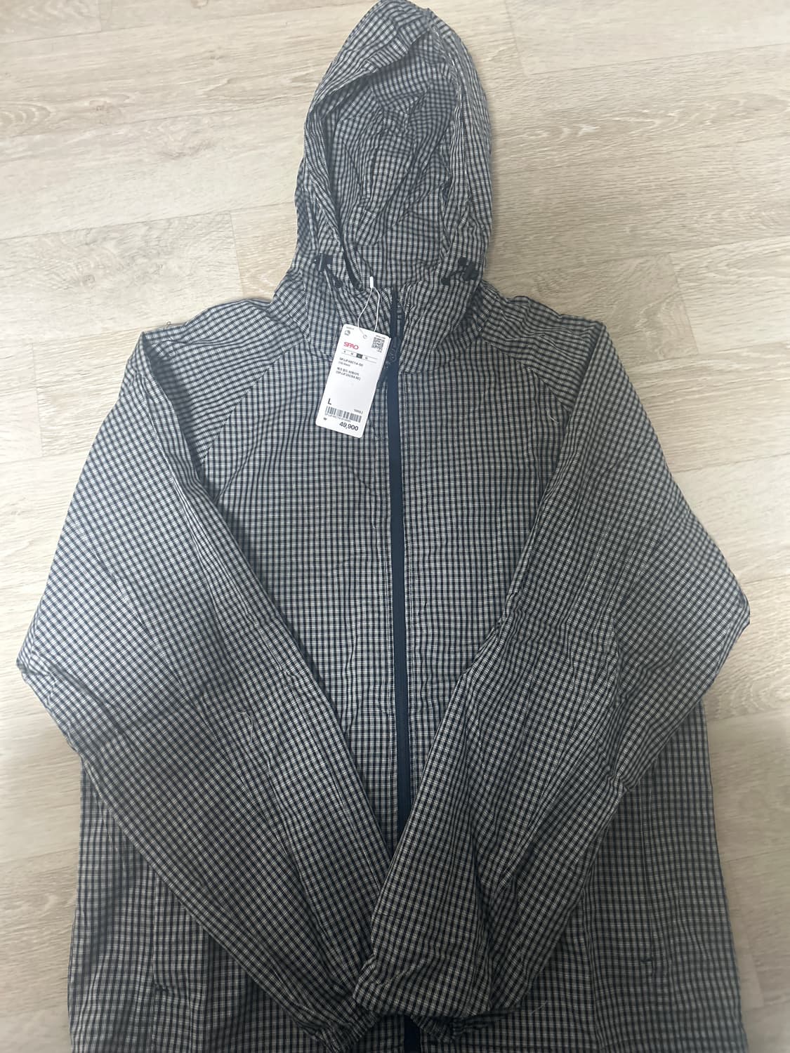 스파오 체크 바람막이 L 상품이미지1
