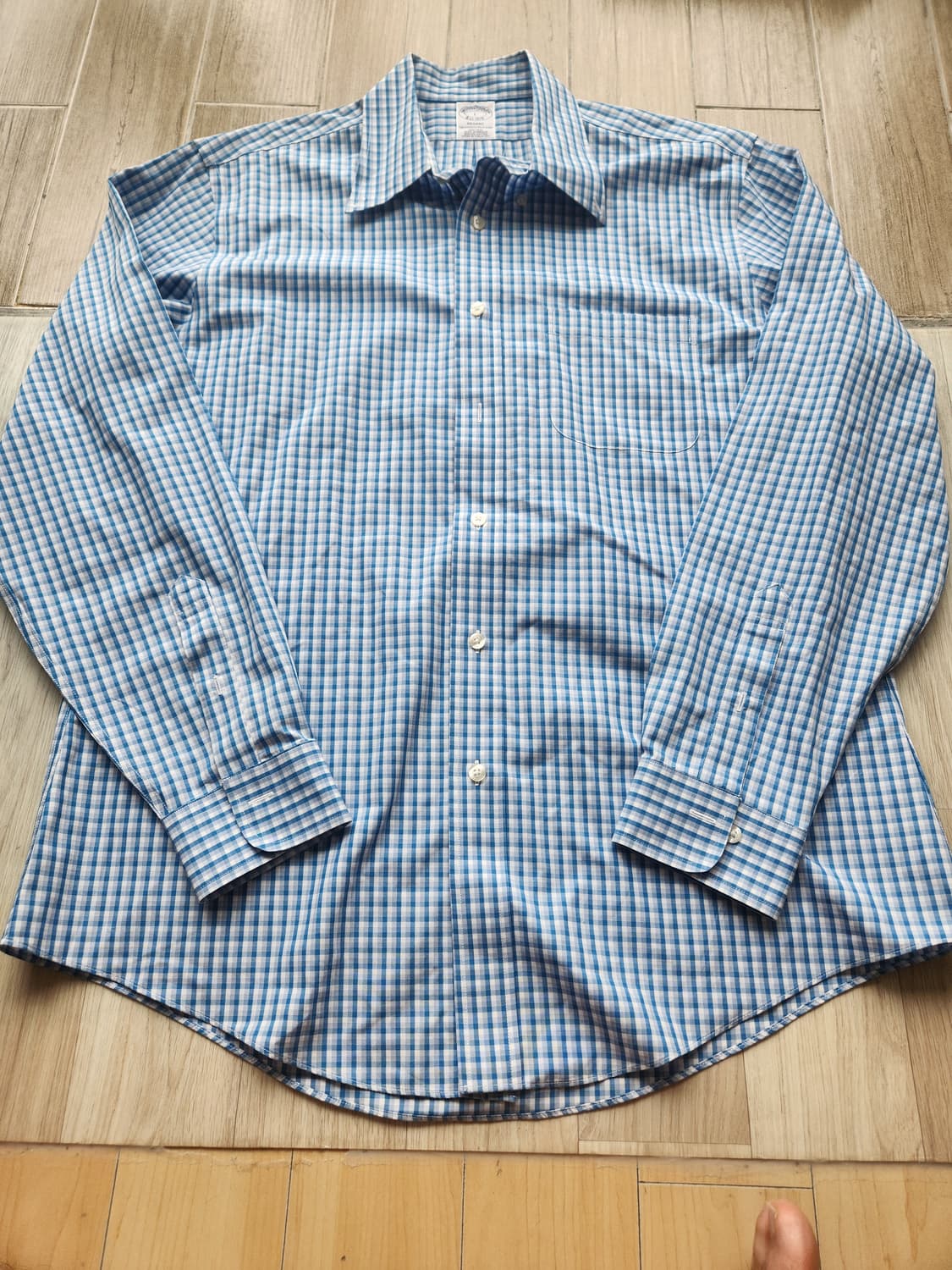 브룩스브라더스 블루 체크 긴팔 셔츠 L 상품이미지1