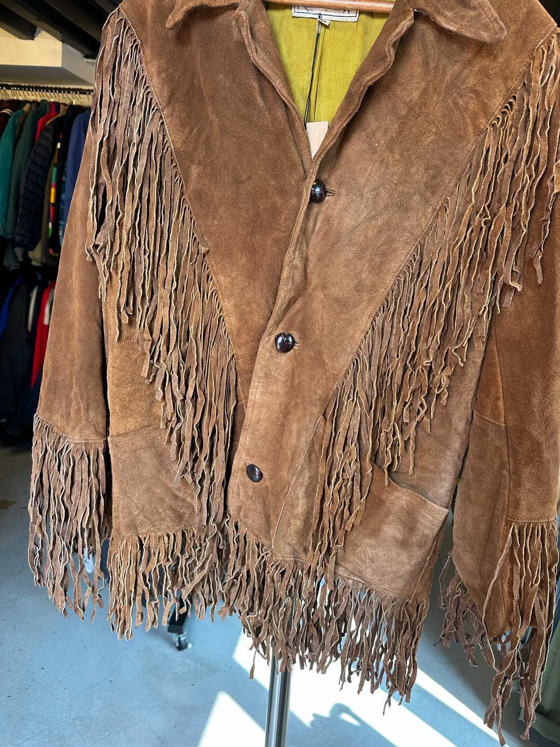 80s 헤비리얼레더 스웨이드 웨스턴 프린지 자켓 상품이미지4