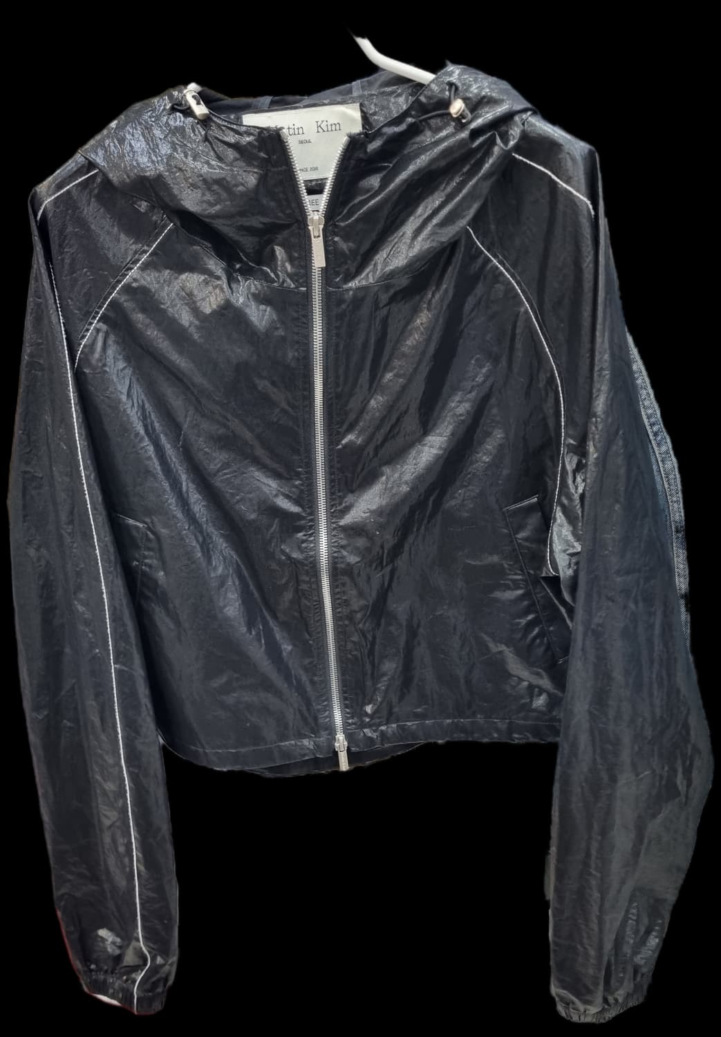 마뗑킴 블랙 크롭 바람막이 FREE 상품이미지1