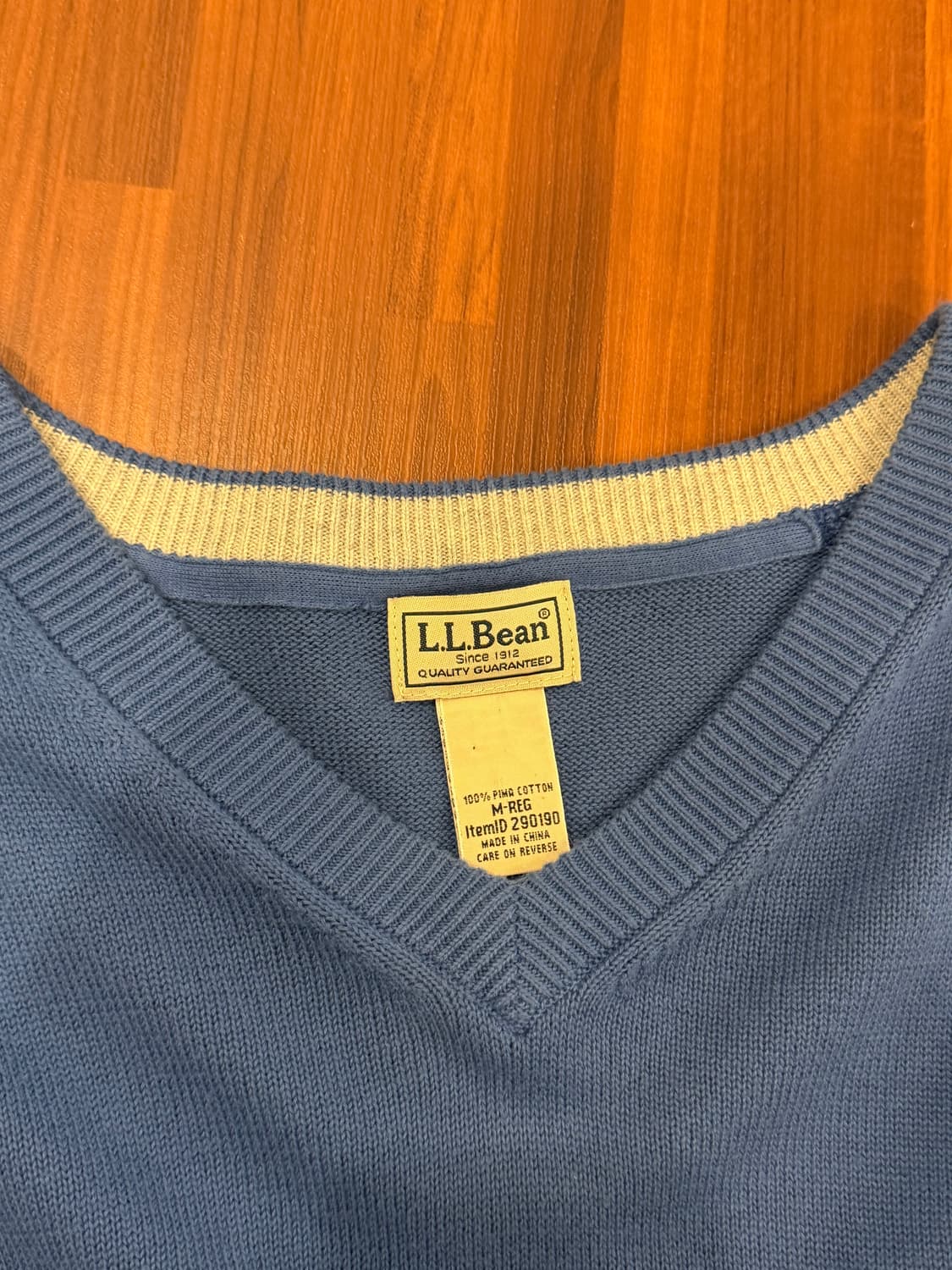 00s L.L.Bean 엘엘빈 피마 코튼 브이넥 니트 상품이미지7