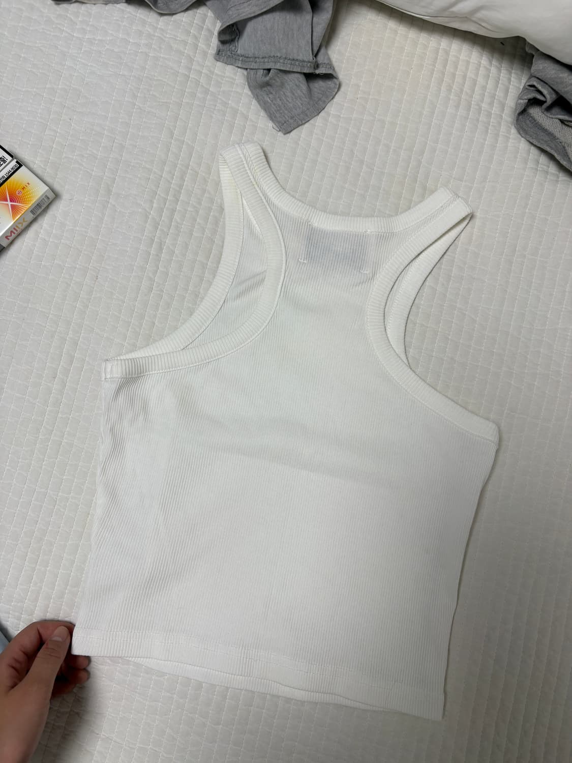 쓰리타임즈 쥬얼 탱크탑 화이트 상품이미지2