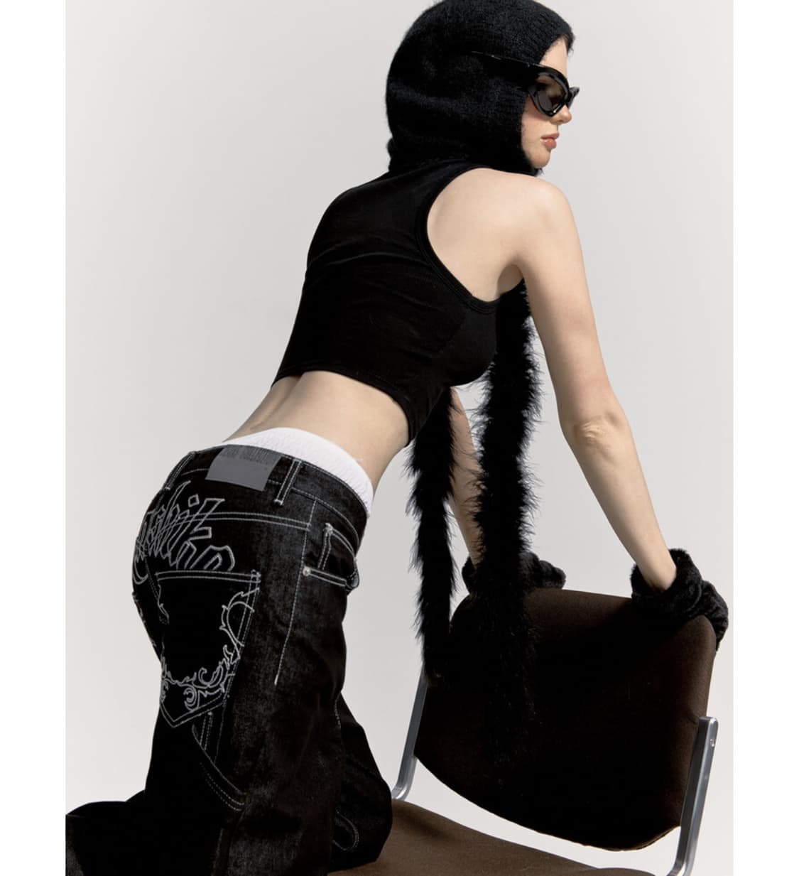 카시코 자수팬츠 / BLACK / S 상품이미지4