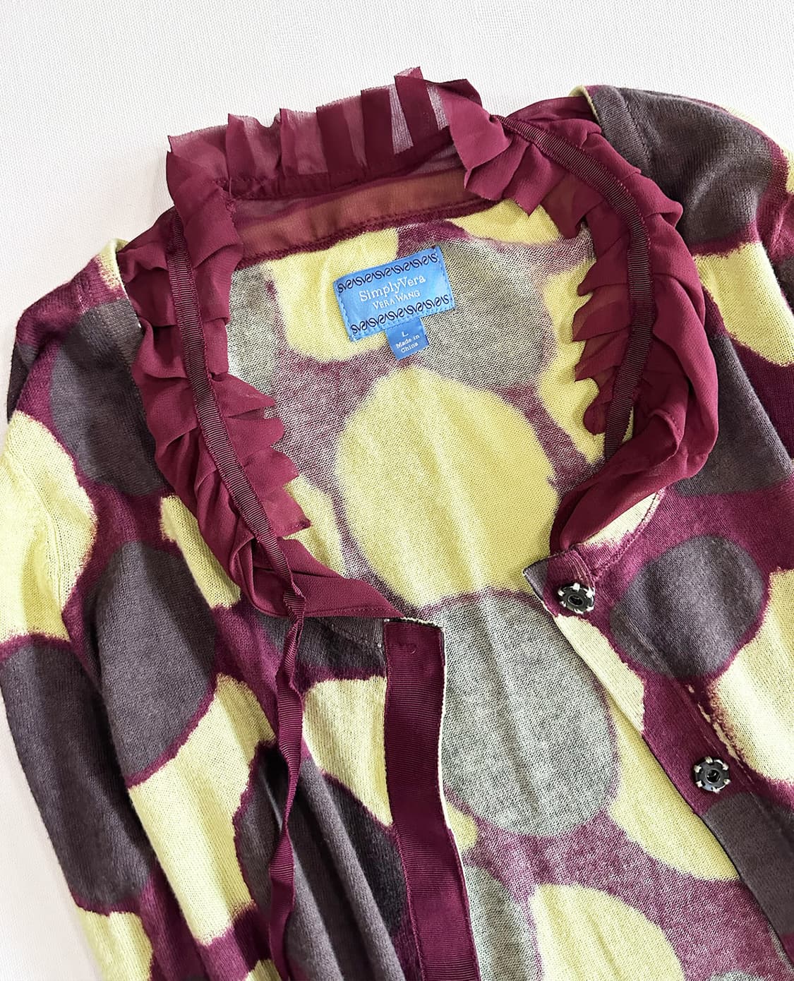 VERA WANG dot ruffle cardigan 상품이미지9