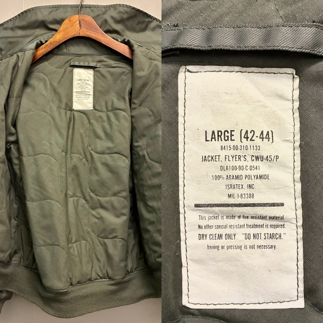(L/42~44)90s OG CWU-45P 밀리터리 플라이트자켓 탑건 상품이미지9