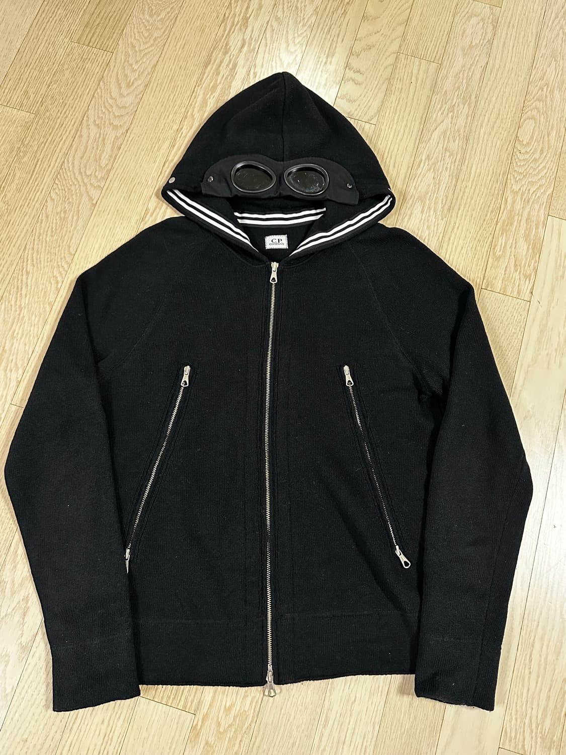 CP컴퍼니 니트 고글 투웨이 후드집업 상품이미지1