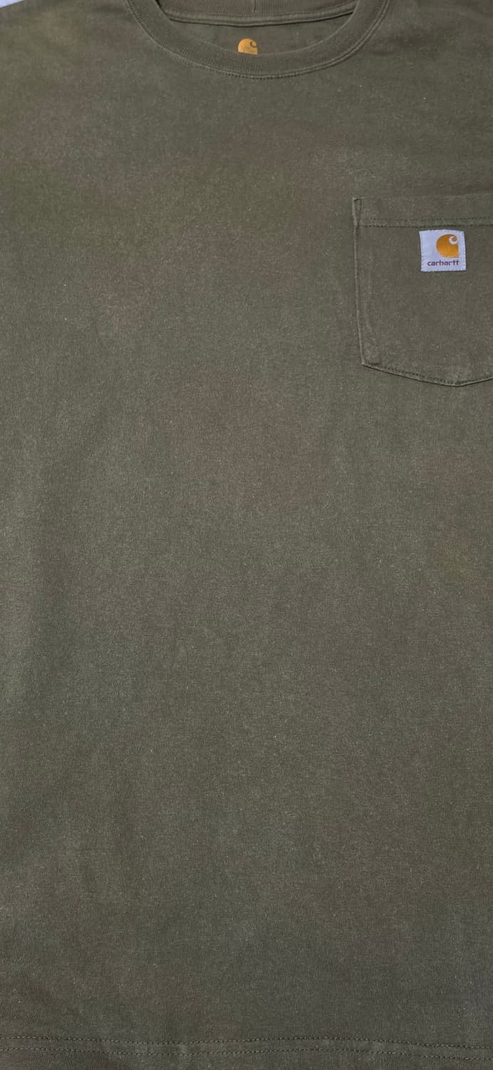 칼하트 오리지날핏 포켓 카키 반팔티 L 상품이미지5