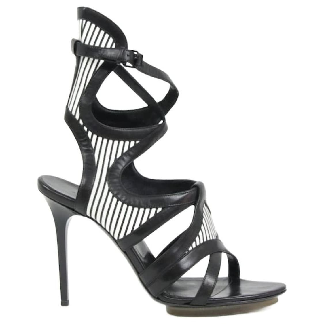 발렌시아가 스트라이프 샌들 힐 구두 상품이미지1