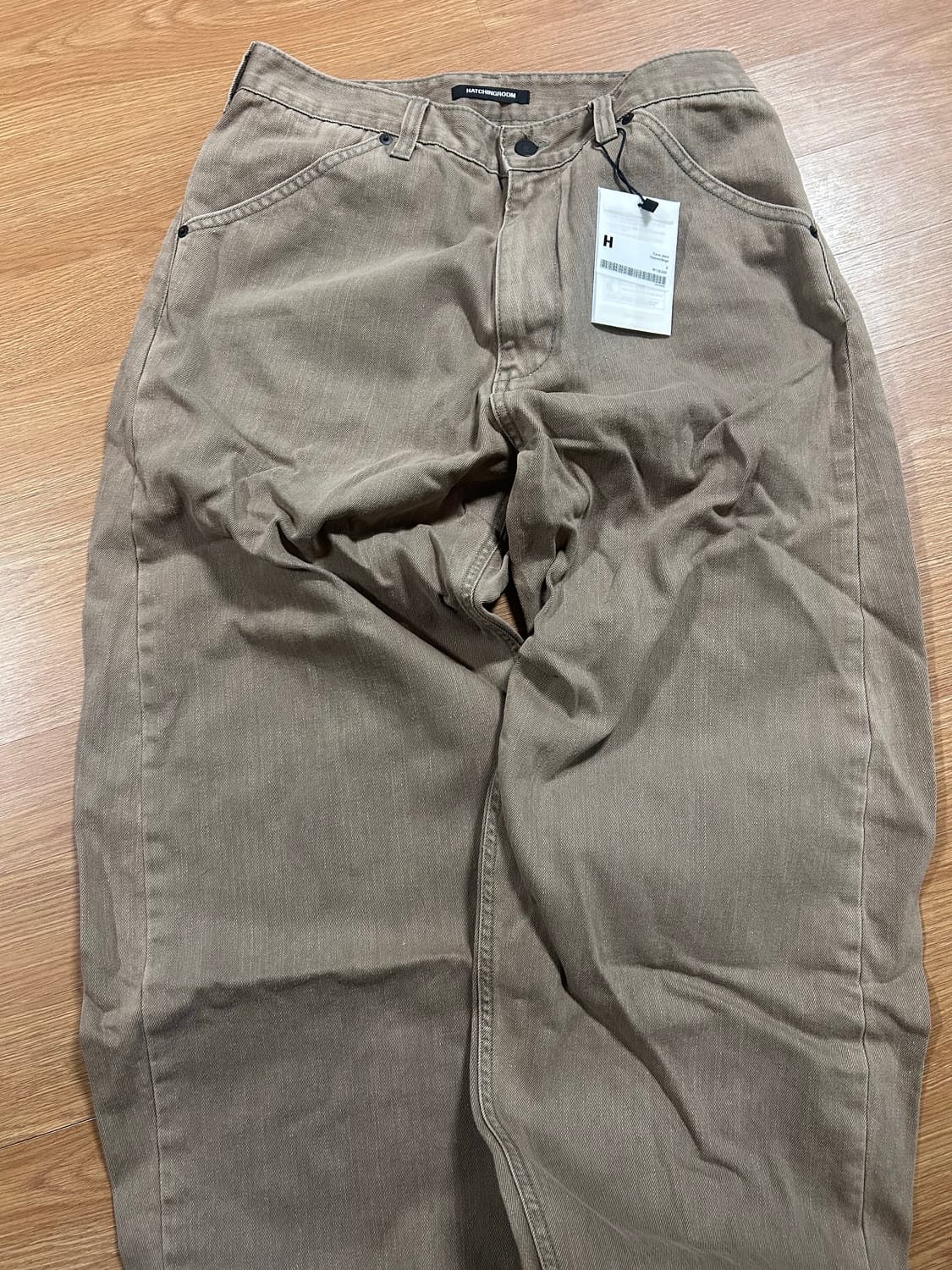 해칭룸 커브진 워시드 베이지 새상품 상품이미지4