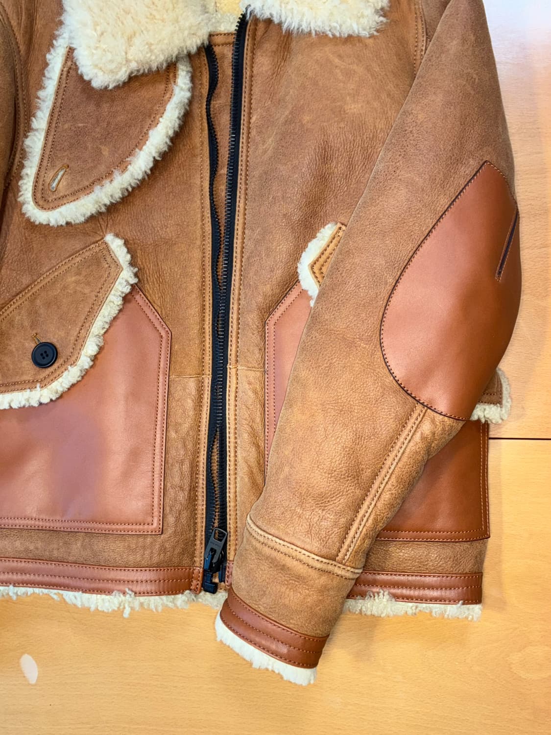 Coach Shearling Moto Jacket M 상품이미지3