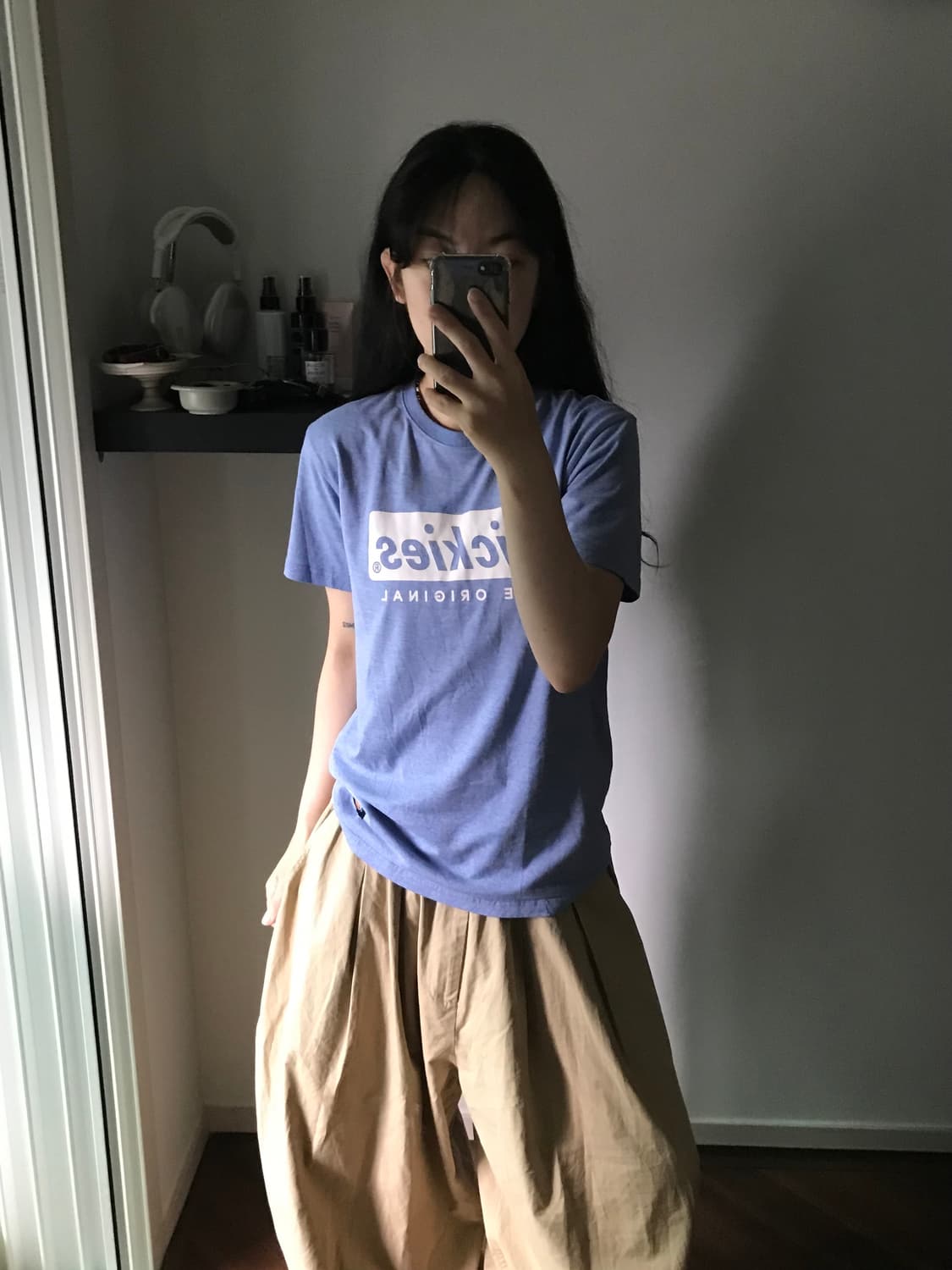 디키즈 중앙 프린팅 스카이블루 반팔티 상품이미지3