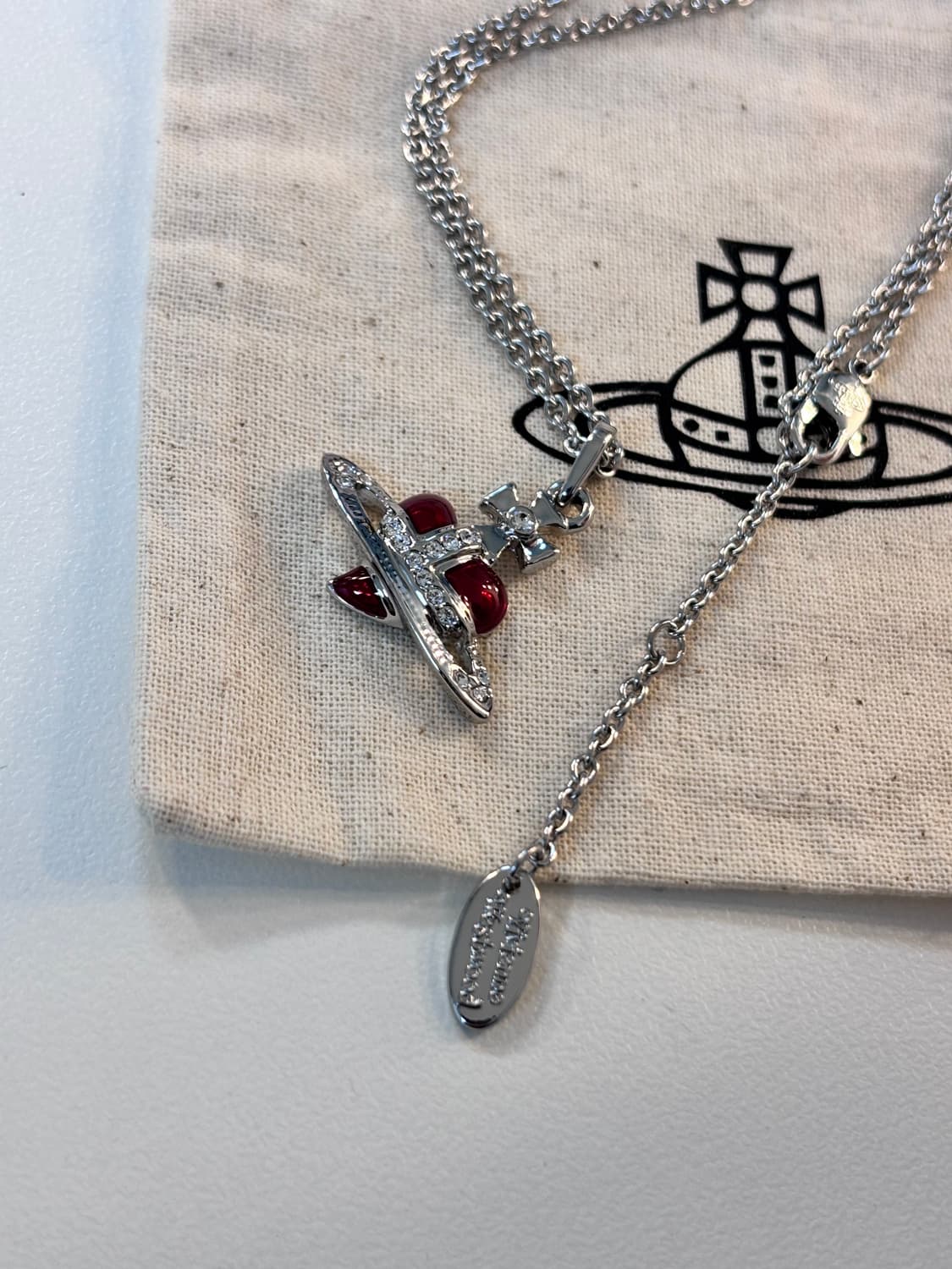 비비안웨스트우드 목걸이 디아망떼 레드 펜던트 하트 목걸이 빈티지 상품이미지1